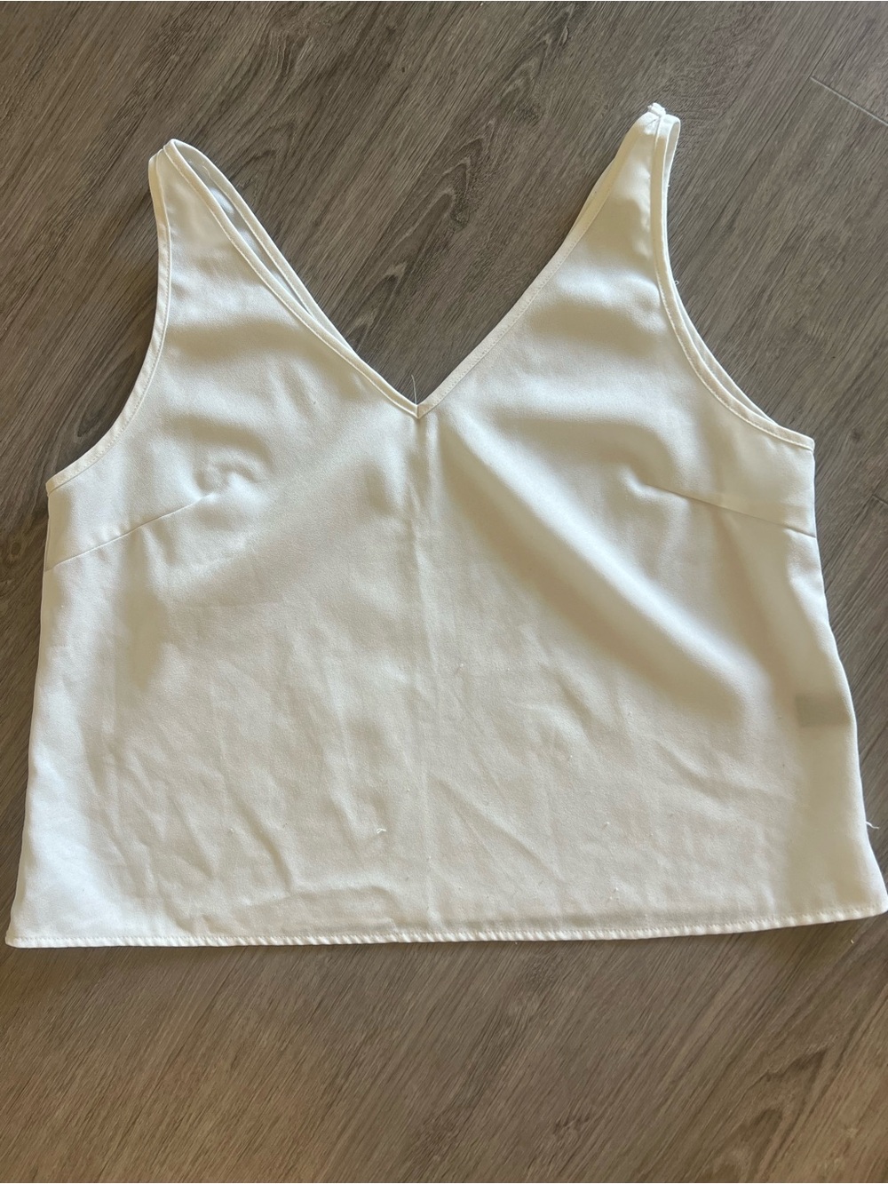 SHEIN Cream V-Neck Cropped Cami Tank